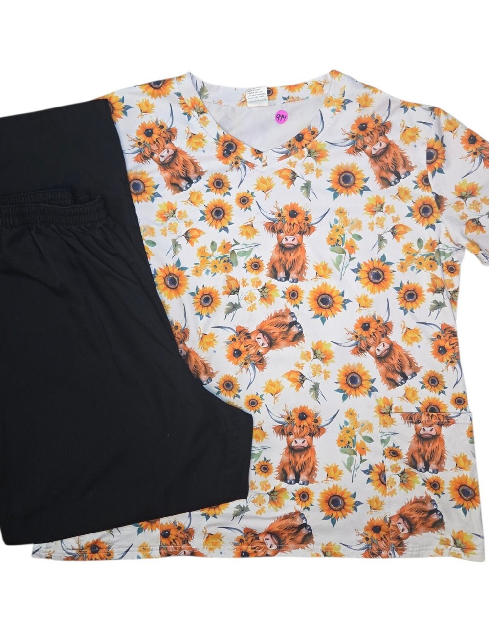 Highlander Cow. Scrub Set